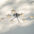 Pedrea Alabaster Wearstler Large Staggered Arm Flush Mount-36'' 8-Light-Polished Nickel-