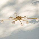 Pedrea Alabaster Wearstler Large Staggered Arm Flush Mount-48'' 8-Light-Brass-