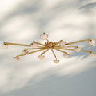 Pedrea Alabaster Wearstler Large Staggered Arm Flush Mount-60'' 12-Light-Brass-
