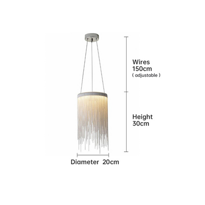 Vicky Modern Chain Tassel Round Chandelier - Ineffable Lighting