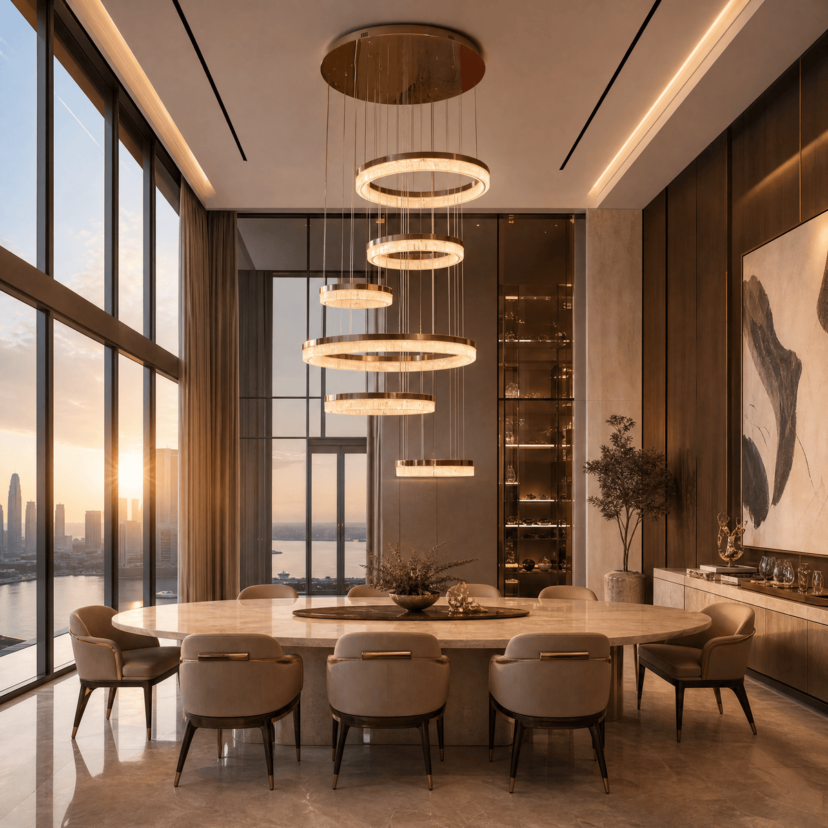 Penombra Ring Cascade Chandelier - Blushlighting