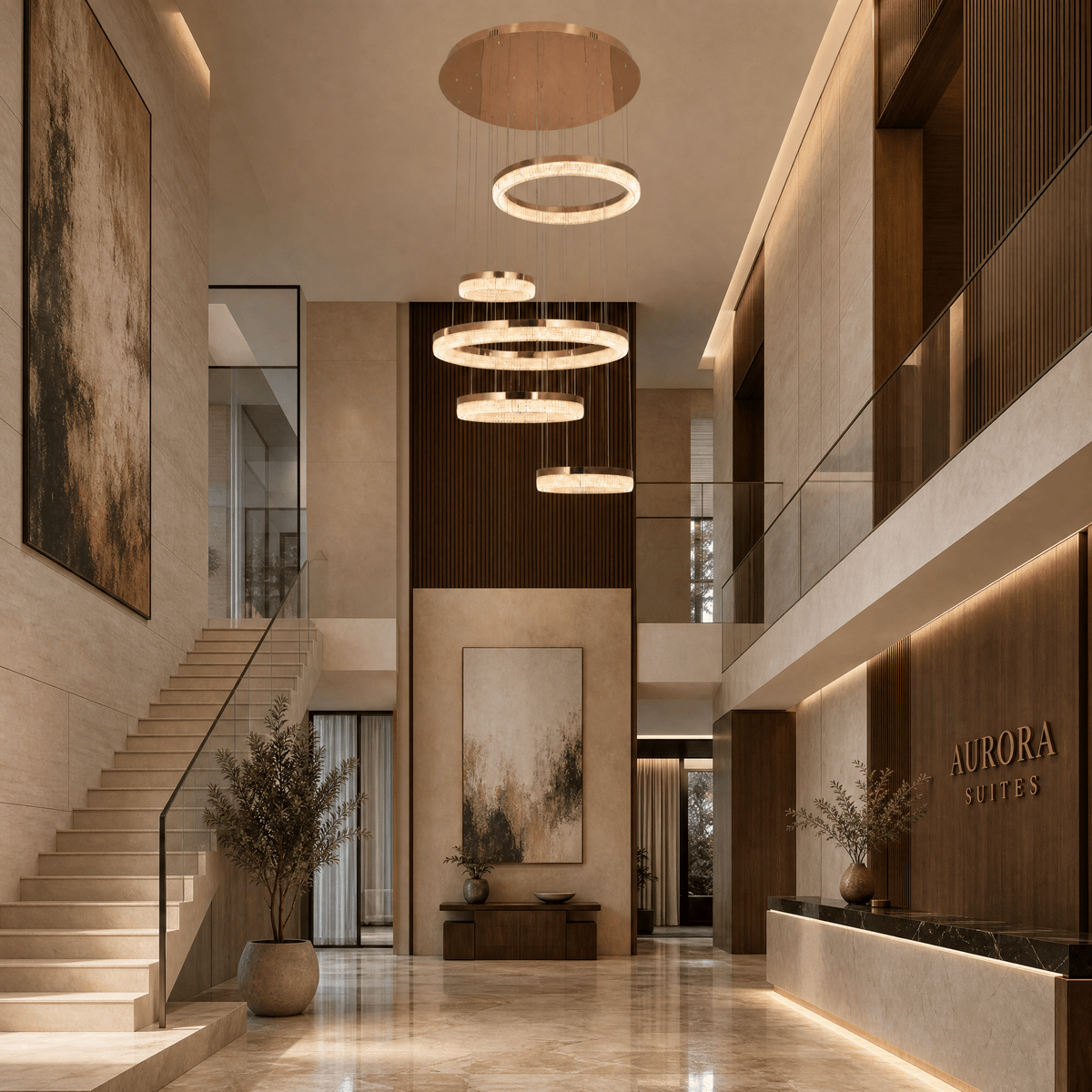 Penombra Ring Cascade Chandelier - Blushlighting