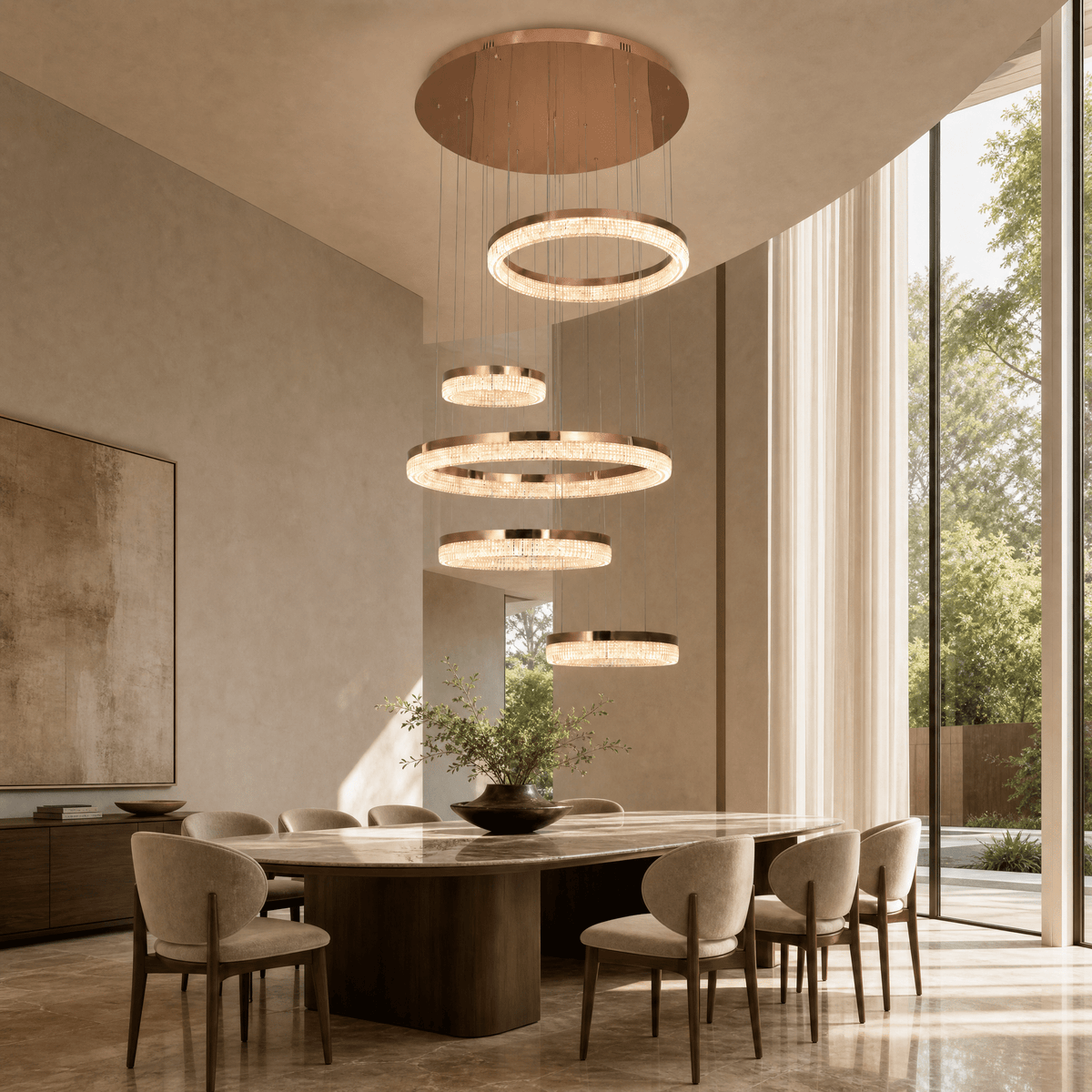 Penombra Ring Cascade Chandelier - Blushlighting