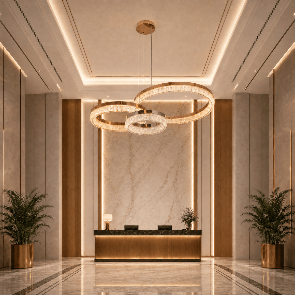 Penombra Ring Trio Chandelier - Blushlighting