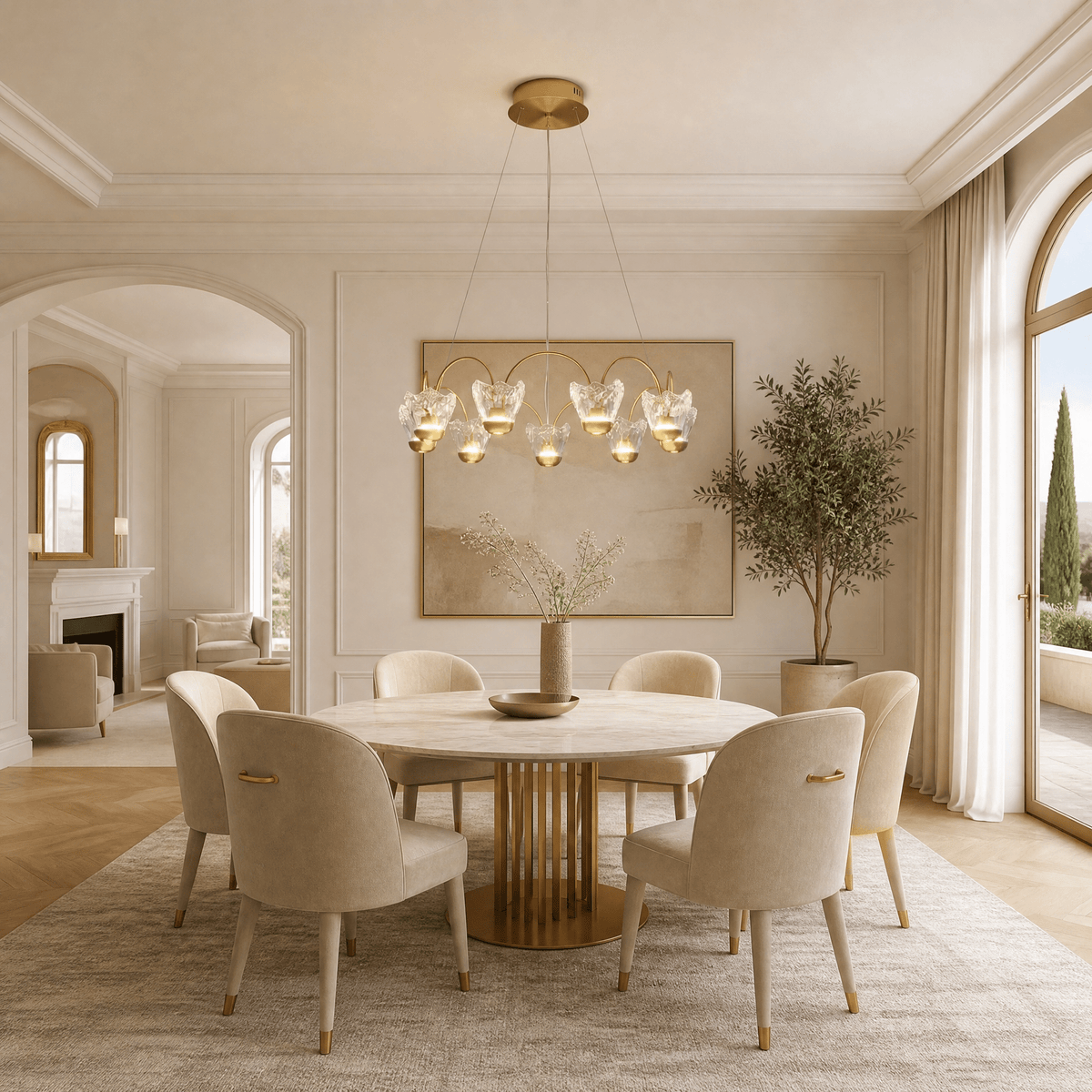 Petalia Modern Contemporary Pendant Light - Ø32.3" × H8.5" (Ø82 × H21.5 cm)Blushlighting
