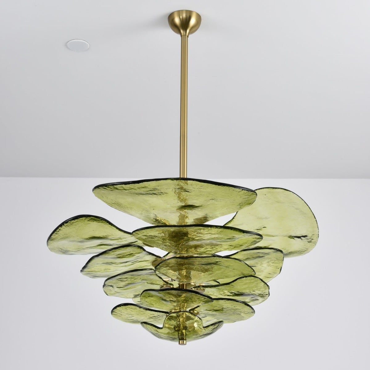 Petals Gold Murano Chandelier - 16-lights ∅ 31.5″ x H 17.7″Green & GoldBlushlighting