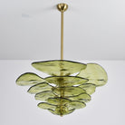 Petals Gold Murano Chandelier - 16-lights ∅ 31.5″ x H 17.7″Green & GoldBlushlighting