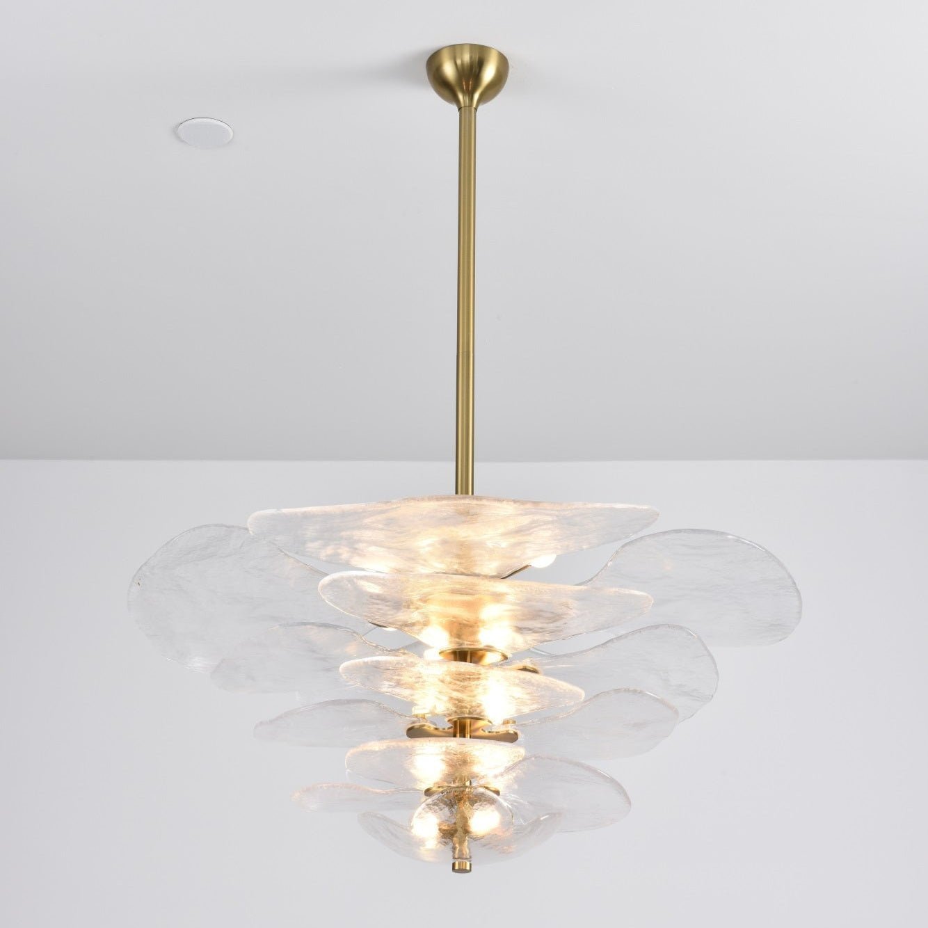 Petals Gold Murano Chandelier - 12-lights ∅ 26.3″ x H 11.4″Amber & GoldBlushlighting