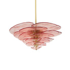 Petals Gold Murano Chandelier - 12-lights ∅ 26.3″ x H 11.4″Clear & GoldBlushlighting