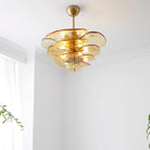 Petals Gold Murano Chandelier - 16-lights ∅ 31.5″ x H 17.7″Green & GoldBlushlighting