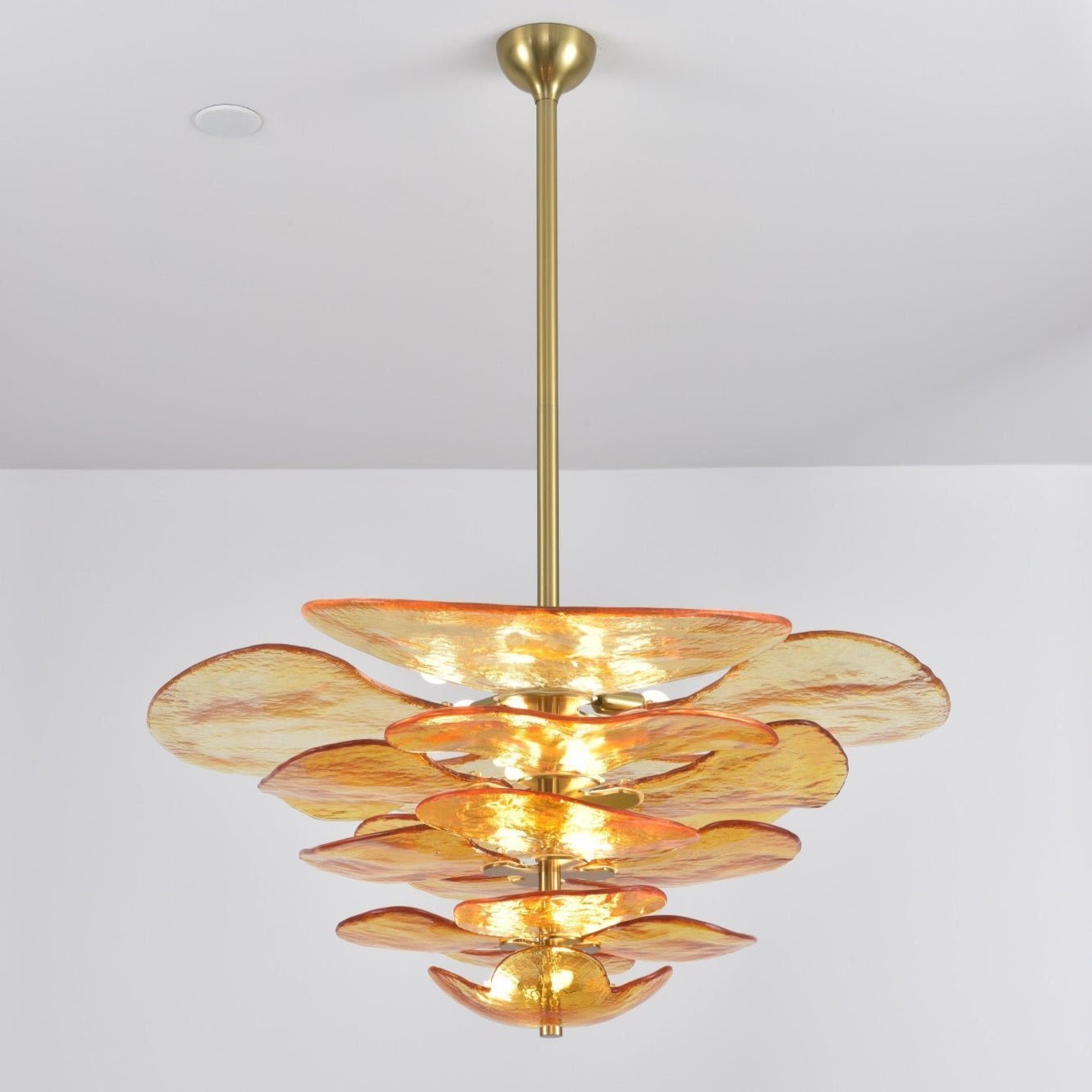 Petals Gold Murano Chandelier - 20-lights ∅ 39.4″ x H 21.7″Pink & GoldBlushlighting