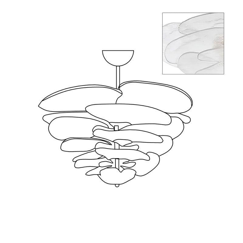 Petals Gold Murano Chandelier - 20-lights ∅ 39.4″ x H 21.7″Pink & GoldBlushlighting