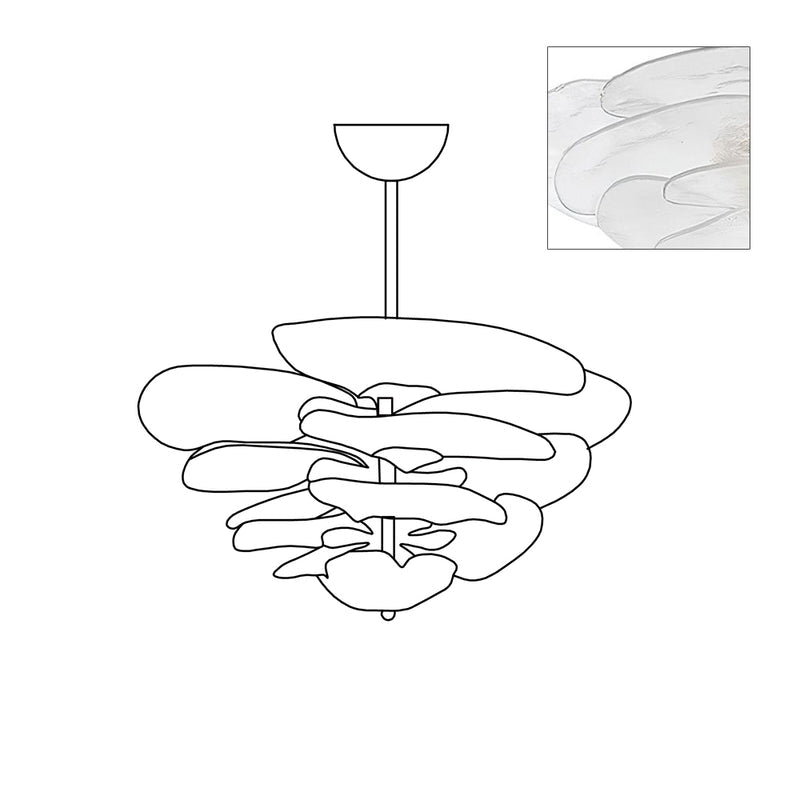 Petals Gold Murano Chandelier - 20-lights ∅ 39.4″ x H 21.7″Pink & GoldBlushlighting