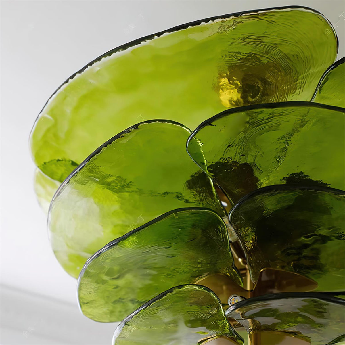 Petals Gold Murano Chandelier - 20-lights ∅ 39.4″ x H 21.7″Green & GoldBlushlighting