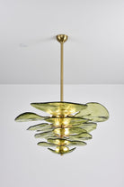 Petals Gold Murano Chandelier - 12-lights ∅ 26.3″ x H 11.4″Amber & GoldBlushlighting