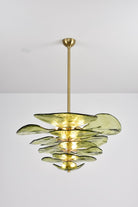Petals Gold Murano Chandelier - 12-lights ∅ 26.3″ x H 11.4″Amber & GoldBlushlighting