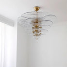 Petals Gold Murano Chandelier - 16-lights ∅ 31.5″ x H 17.7″Green & GoldBlushlighting
