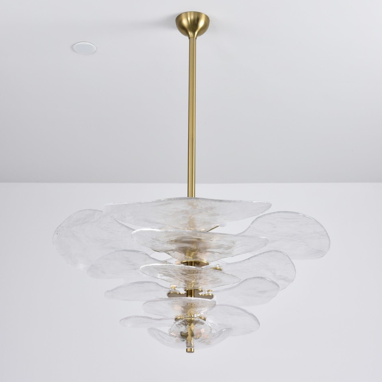 Petals Gold Murano Chandelier - 16-lights ∅ 31.5″ x H 17.7″Clear & GoldBlushlighting