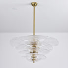 Petals Gold Murano Chandelier - 16-lights ∅ 31.5″ x H 17.7″Clear & GoldBlushlighting