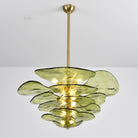 Petals Gold Murano Chandelier - 16-lights ∅ 31.5″ x H 17.7″Green & GoldBlushlighting
