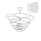 Petals Gold Murano Chandelier - 12-lights ∅ 26.3″ x H 11.4″Amber & GoldBlushlighting