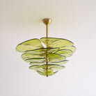 Petals Gold Murano Chandelier - 8-lights ∅ 21.6″ x H 8.6″Clear & GoldBlushlighting