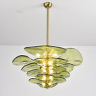 Petals Gold Murano Chandelier - 12-lights ∅ 26.3″ x H 11.4″Amber & GoldBlushlighting
