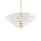 Petals Gold Murano Chandelier - 20-lights ∅ 39.4″ x H 21.7″Clear & GoldBlushlighting
