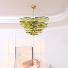Petals Gold Murano Chandelier - 8-lights ∅ 21.6″ x H 8.6″Clear & GoldBlushlighting