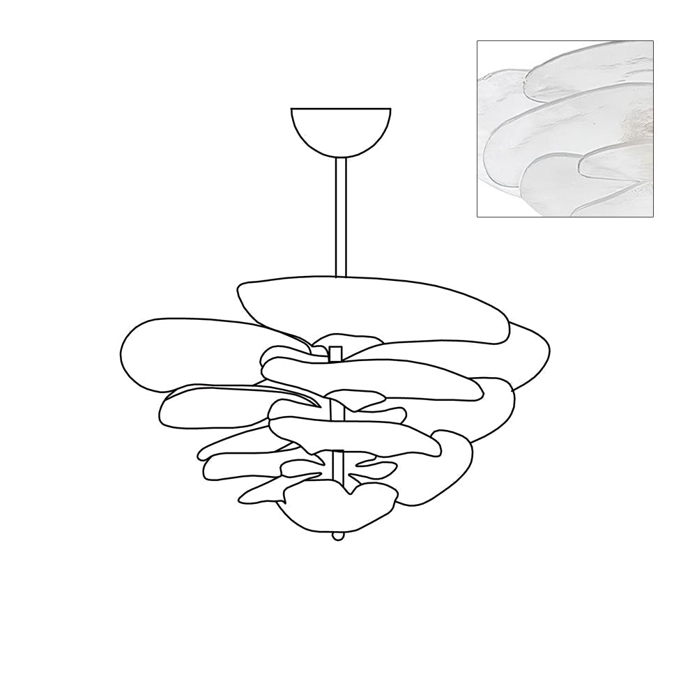 Petals Gold Murano Chandelier - 20-lights ∅ 39.4″ x H 21.7″Pink & GoldBlushlighting