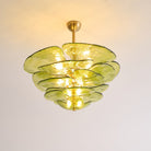 Petals Gold Murano Chandelier - 8-lights ∅ 21.6″ x H 8.6″Clear & GoldBlushlighting