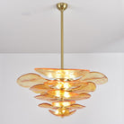 Petals Gold Murano Chandelier - 12-lights ∅ 26.3″ x H 11.4″Amber & GoldBlushlighting