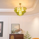 Petals Gold Murano Chandelier - 8-lights ∅ 21.6″ x H 8.6″Clear & GoldBlushlighting