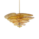 Petals Gold Murano Chandelier - 12-lights ∅ 26.3″ x H 11.4″Clear & GoldBlushlighting