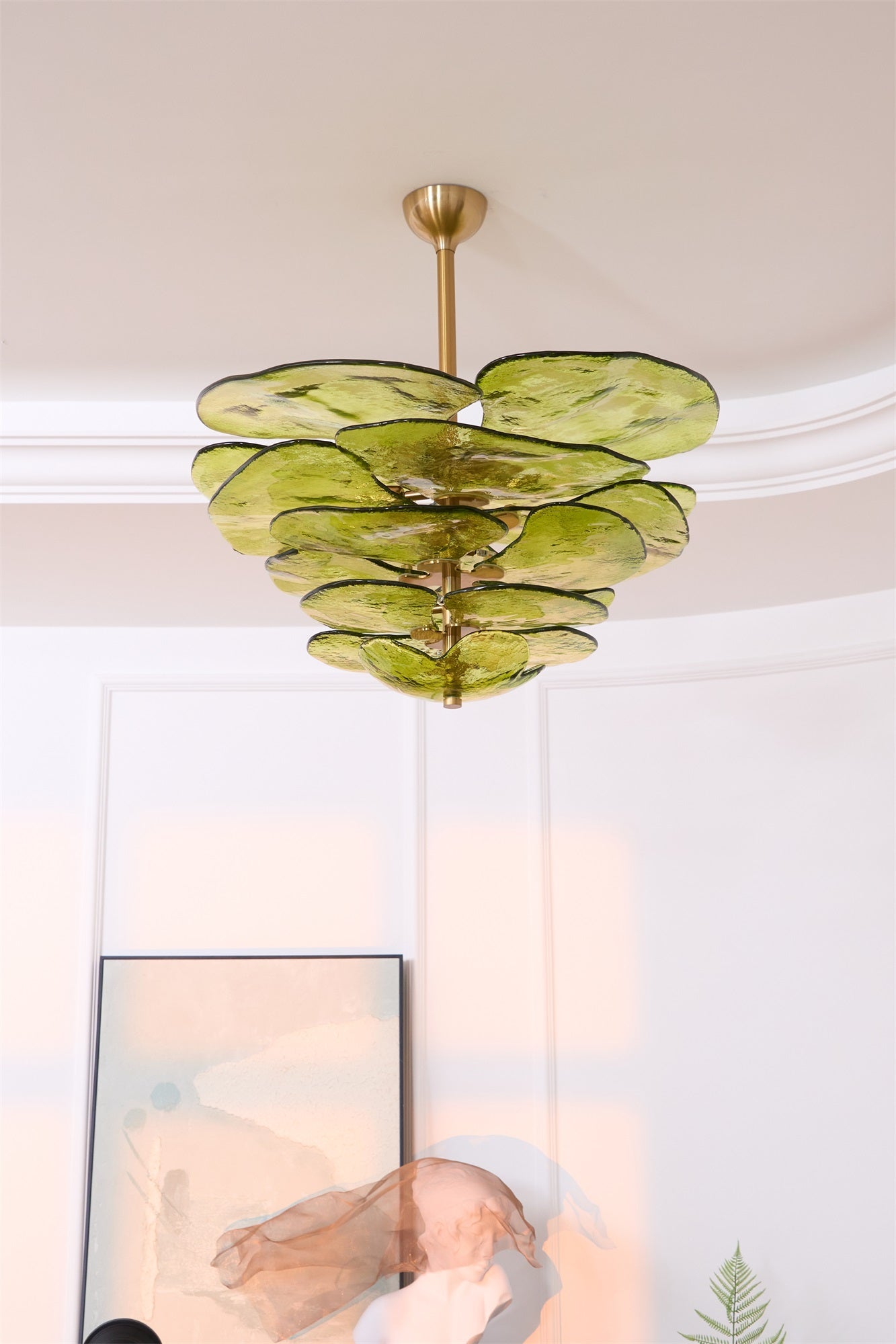 Petals Gold Murano Chandelier - 16-lights ∅ 31.5″ x H 17.7″Pink & GoldBlushlighting