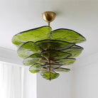 Petals Gold Murano Chandelier - 16-lights ∅ 31.5″ x H 17.7″Green & GoldBlushlighting