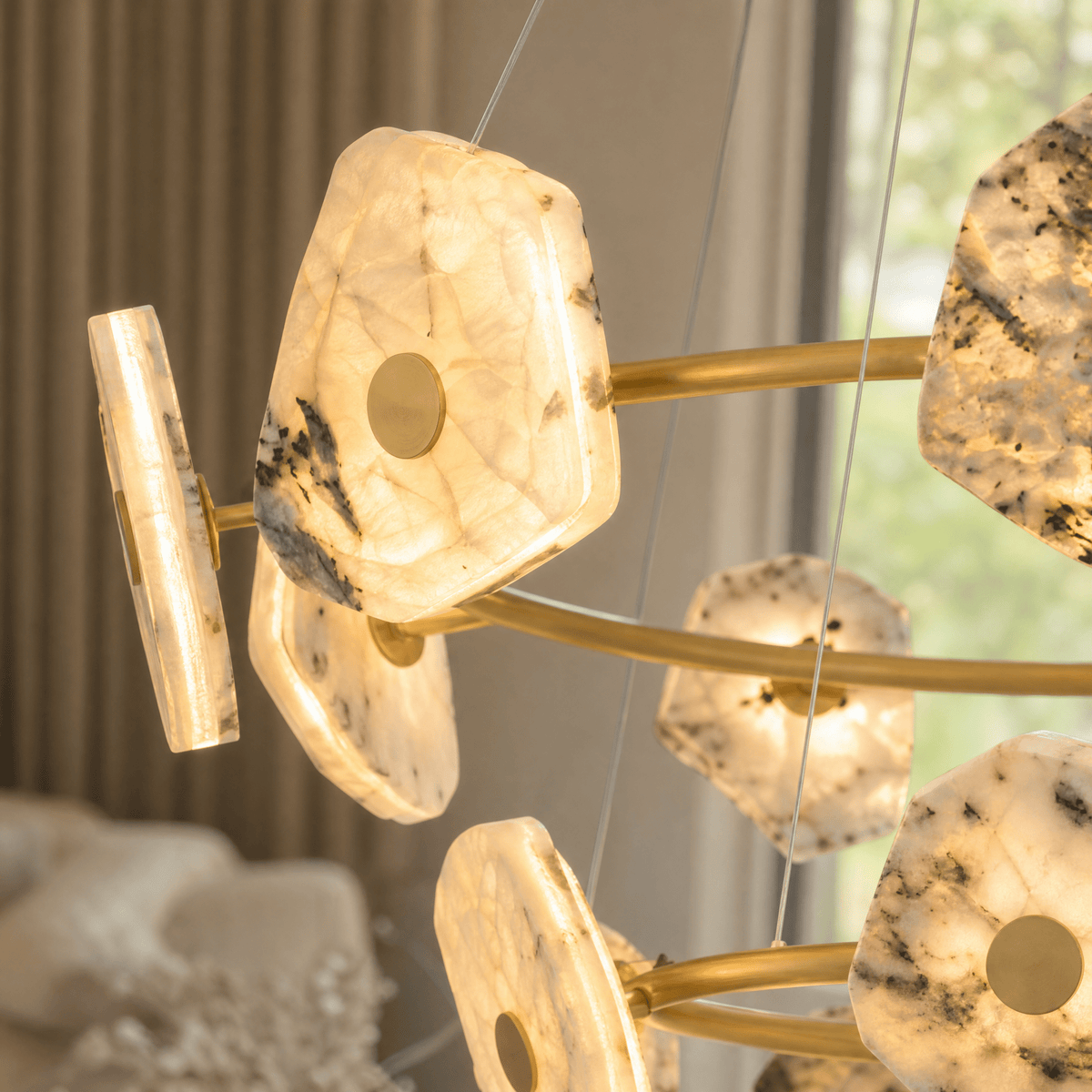 Petra Chandelier Modern Dining Room 39.4" D - Blushlighting