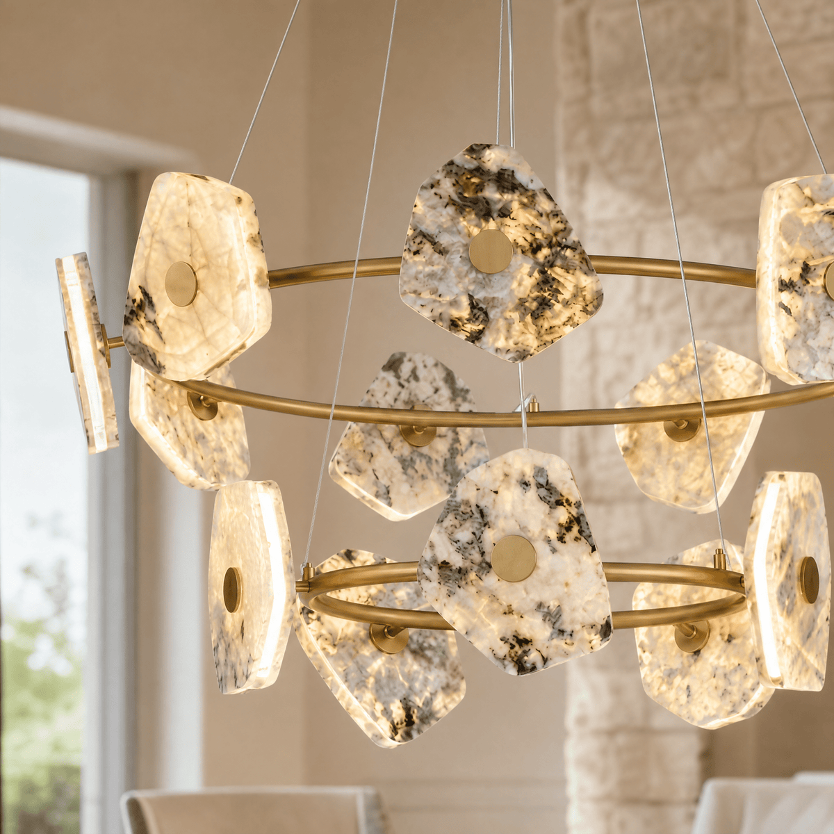 Petra Chandelier Modern Dining Room 39.4" D - Blushlighting