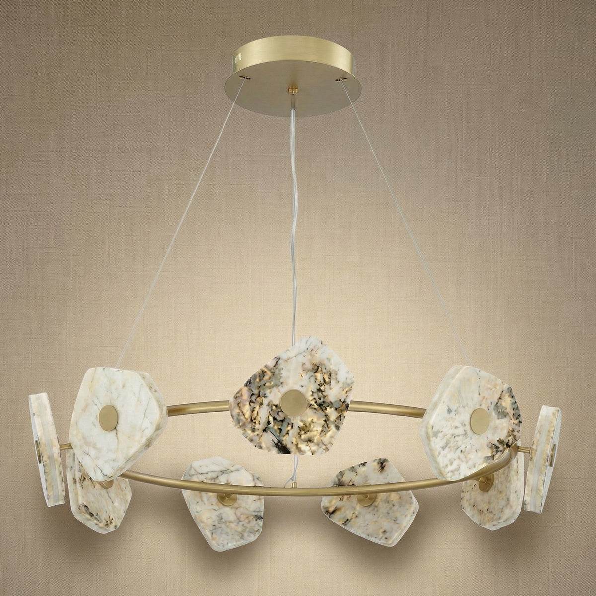 Petra Modern Natrual Stone Pendant Light - Ø39.4" × H7.9" (Ø100 × H20 cm)Blushlighting