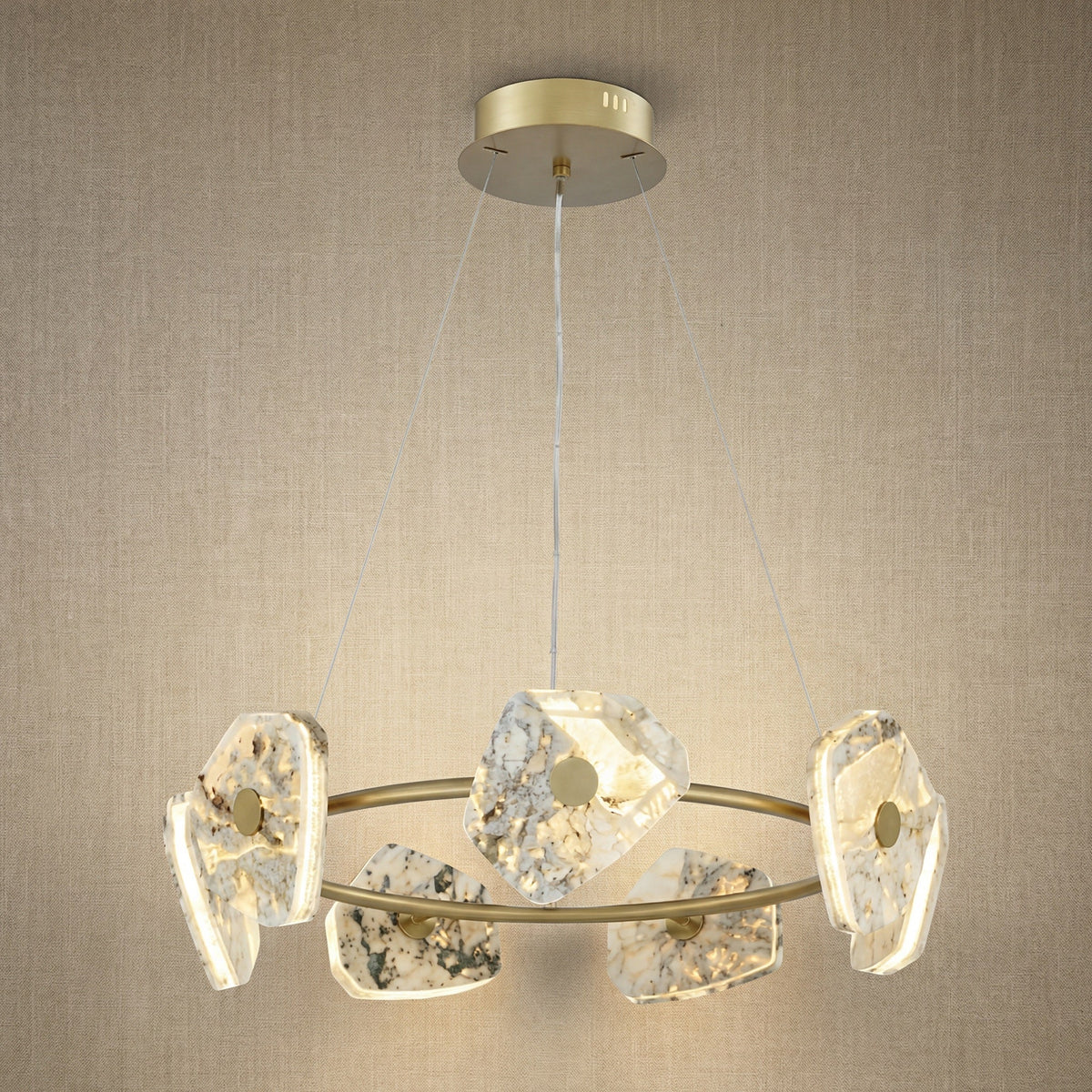 Petra Modern Natrual Stone Pendant Light - Ø31.5" × H7.9" (Ø80 × H20 cm)Blushlighting