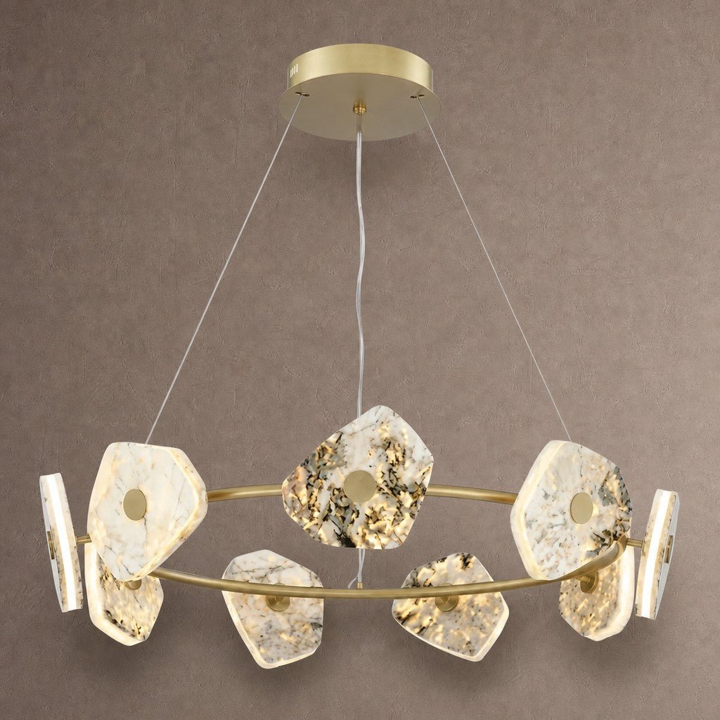 Petra Modern Natrual Stone Pendant Light - Ø39.4" × H7.9" (Ø100 × H20 cm)Blushlighting