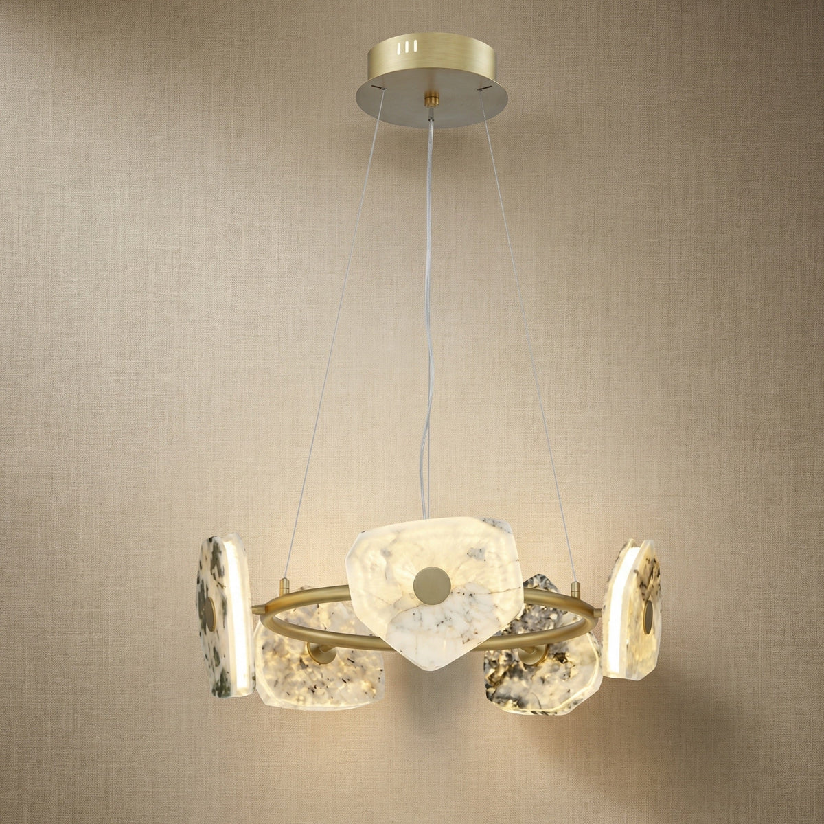 Petra Modern Natrual Stone Pendant Light - Ø23.6" × H7.9" (Ø60 × H20 cm)Blushlighting