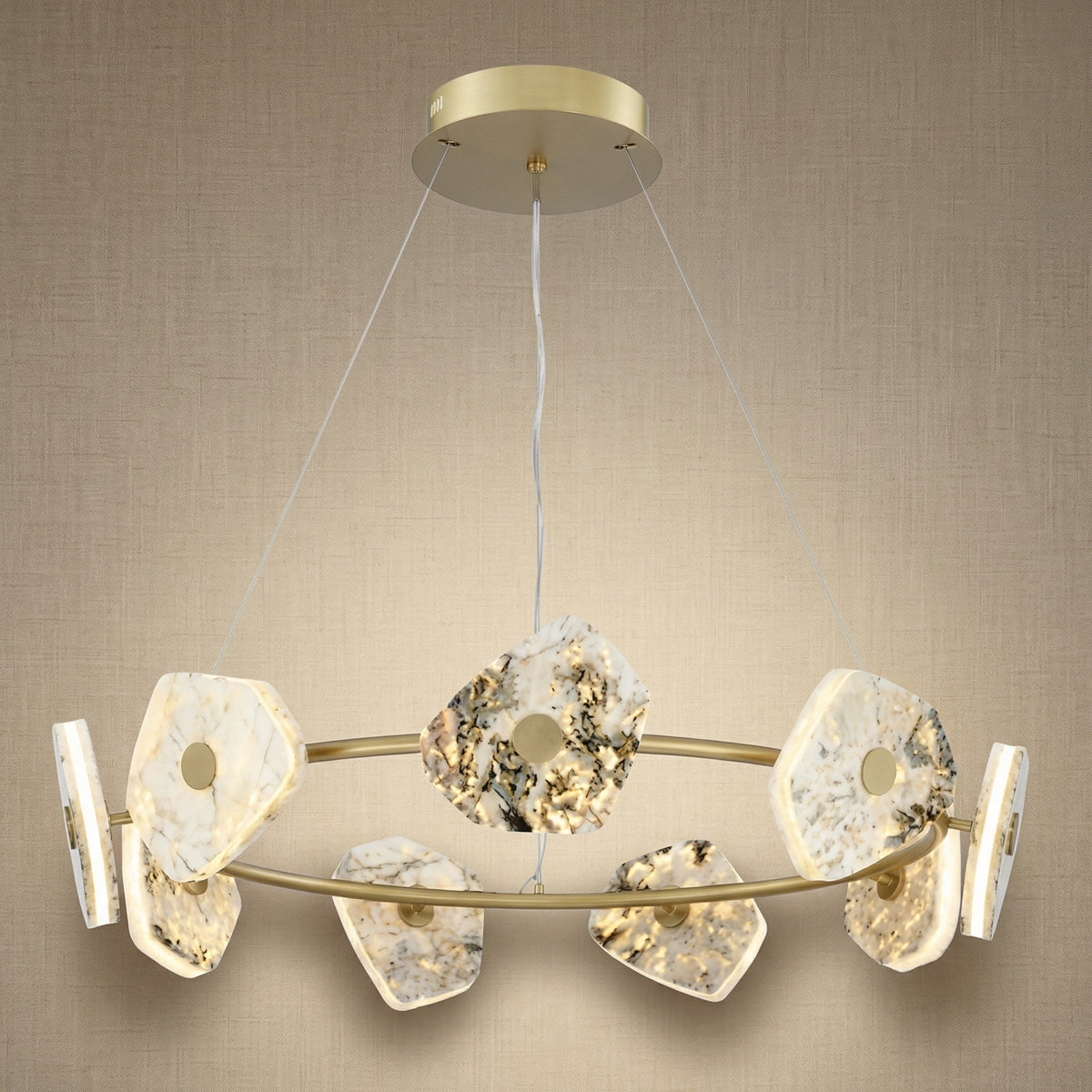Petra Modern Natrual Stone Pendant Light - Ø39.4" × H7.9" (Ø100 × H20 cm)Blushlighting