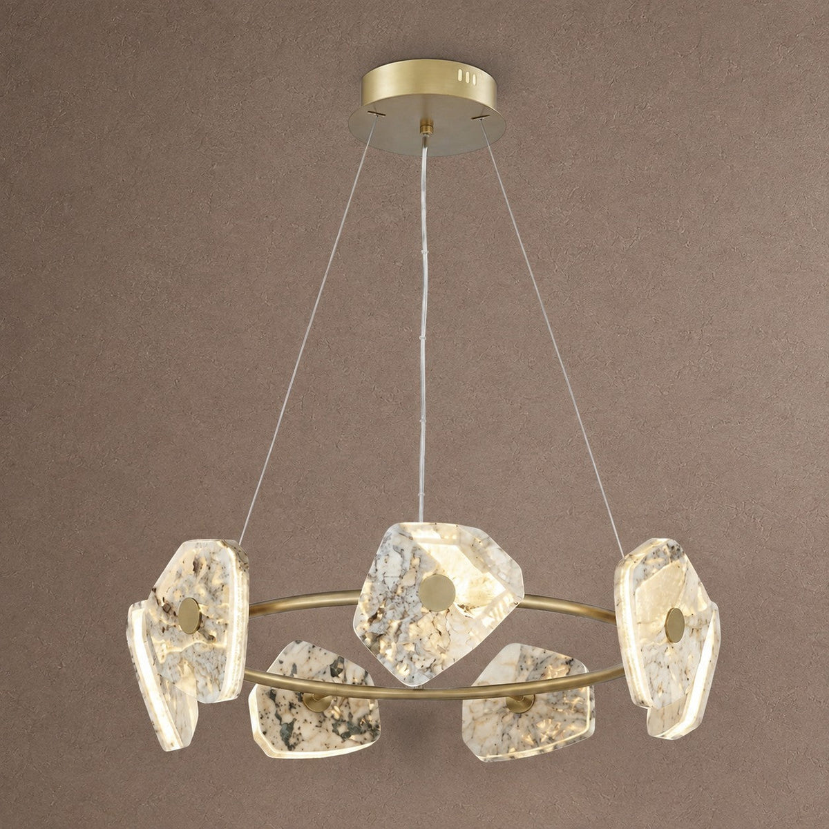 Petra Modern Natrual Stone Pendant Light - Ø31.5" × H7.9" (Ø80 × H20 cm)Blushlighting