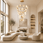 Petra Modern Natural Stone Cascading Chandelier - Blushlighting