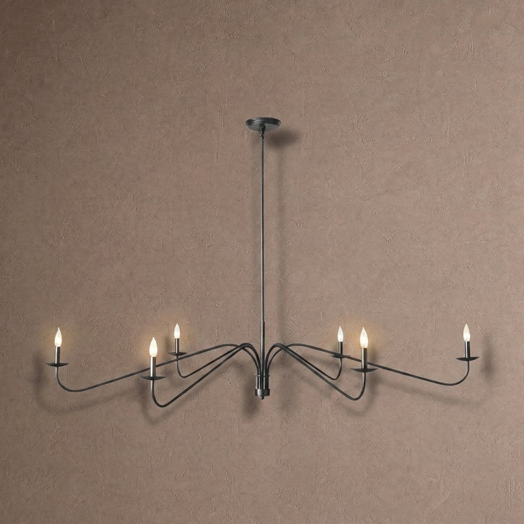 Philomena Chandelier - 60''BlackBlushlighting