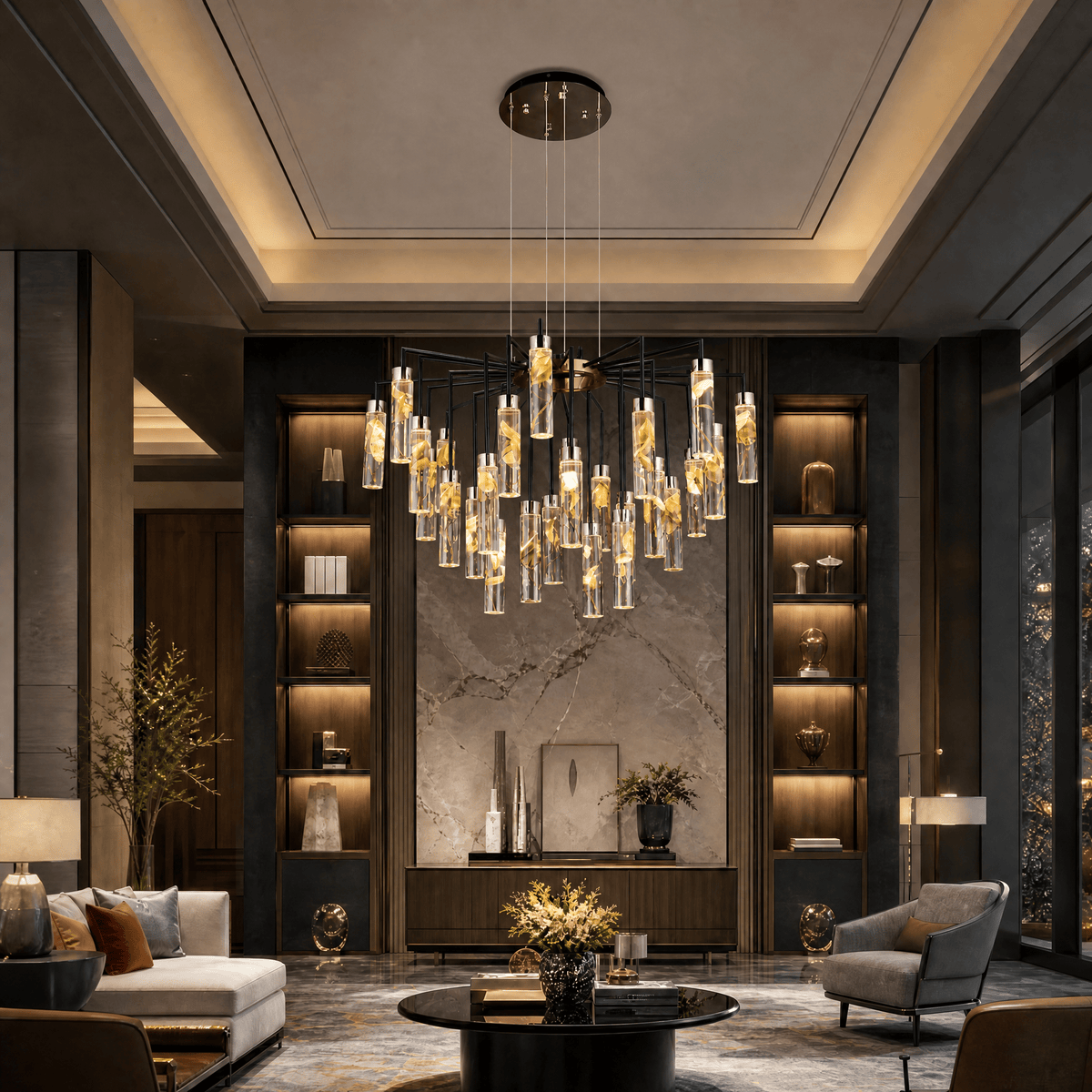 Phoenix Tree Modern Sculptural Ring Chandelier - Blushlighting