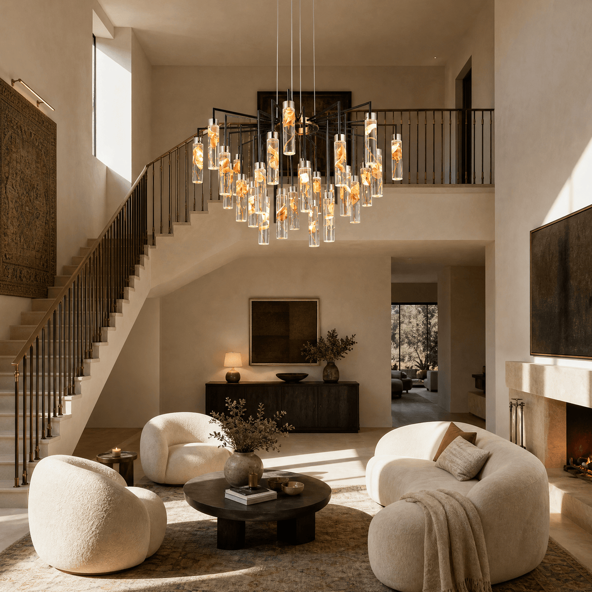 Phoenix Tree Modern Sculptural Ring Chandelier - Blushlighting