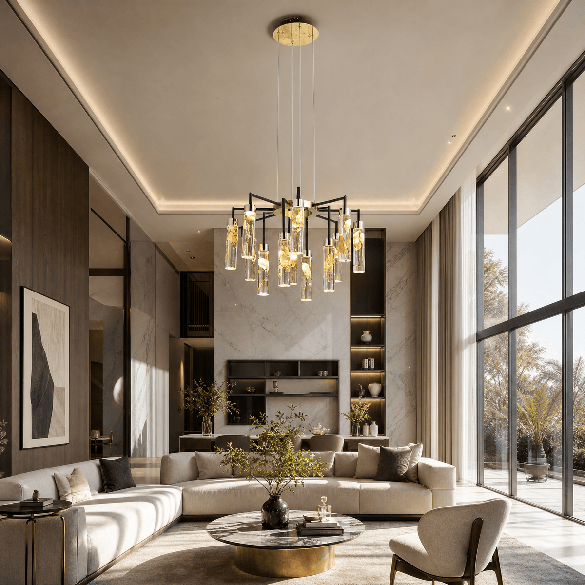 Phoenix Tree Modern Sculptural Ring Chandelier - Blushlighting