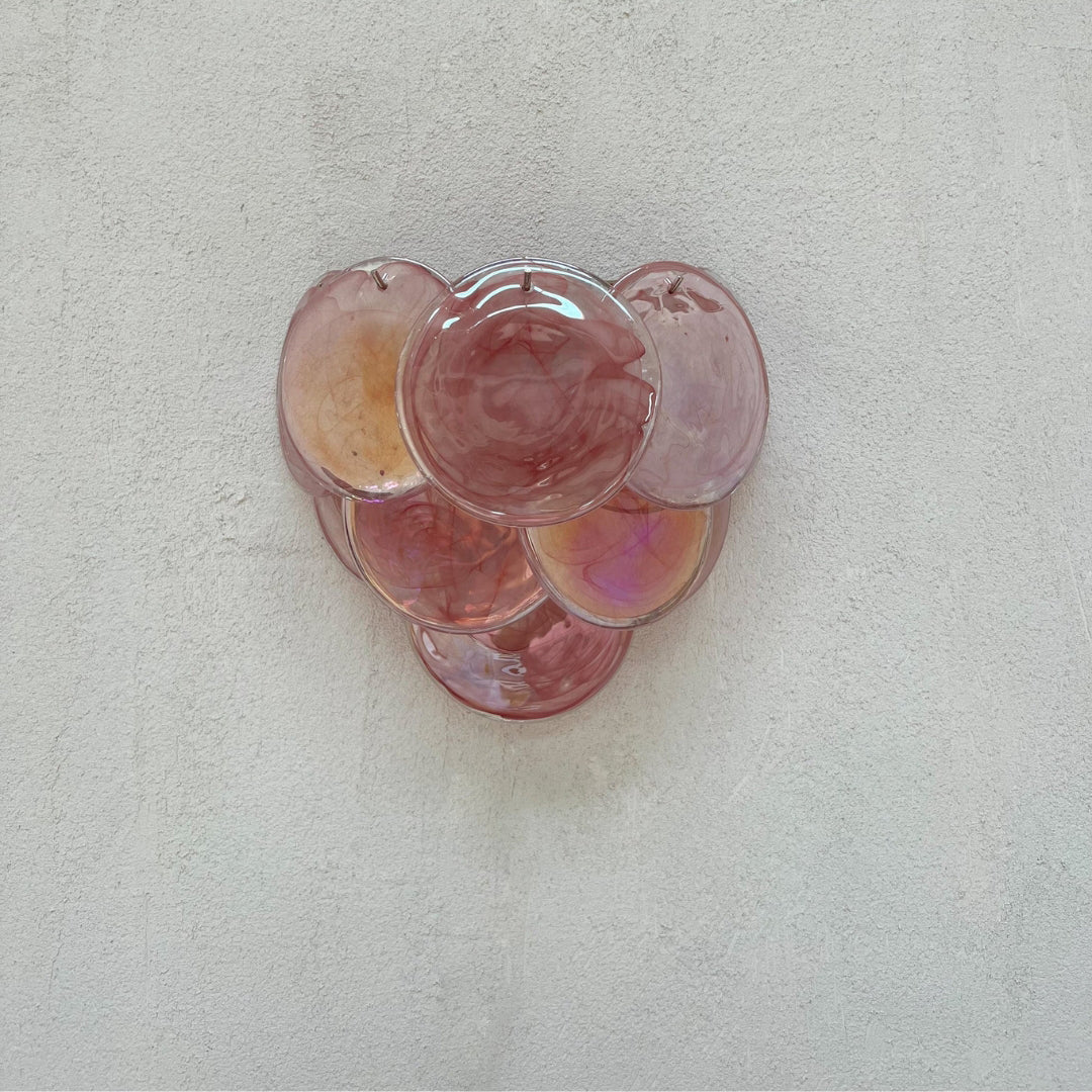 Pink Vintage Murano Glass Wall Lamp - Dia 13.4″(34cm) x H 11″(28cm) Set Of 2PinkBlushlighting